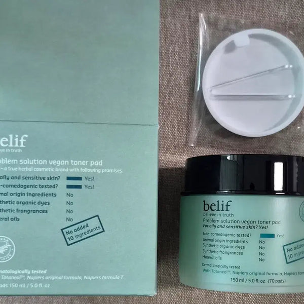 [BUNJANG] Belif Problem Solution Vegan Toner Pad 70 Count 150ml New Product / 빌리프 프라블럼 솔루션 비건 토너 패드 70매입 150ml 새상품