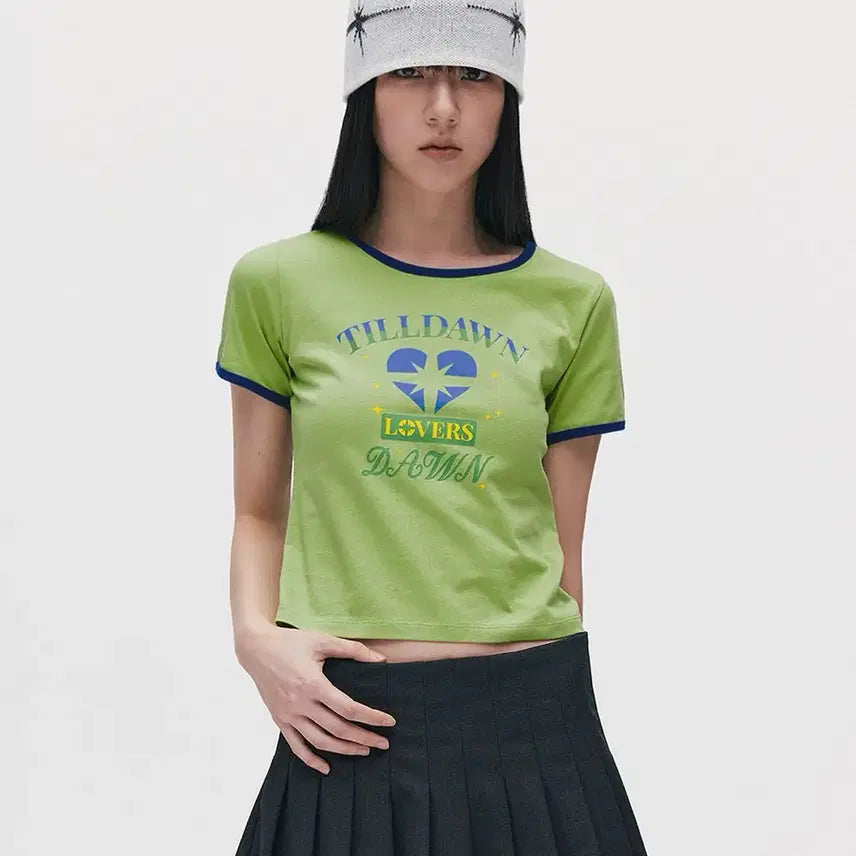 [BUNJANG] Tilden Lovers Ringer Baby Top Light Green / 새상품) 틸던 러버스 링거 베이비 탑 라이트그린