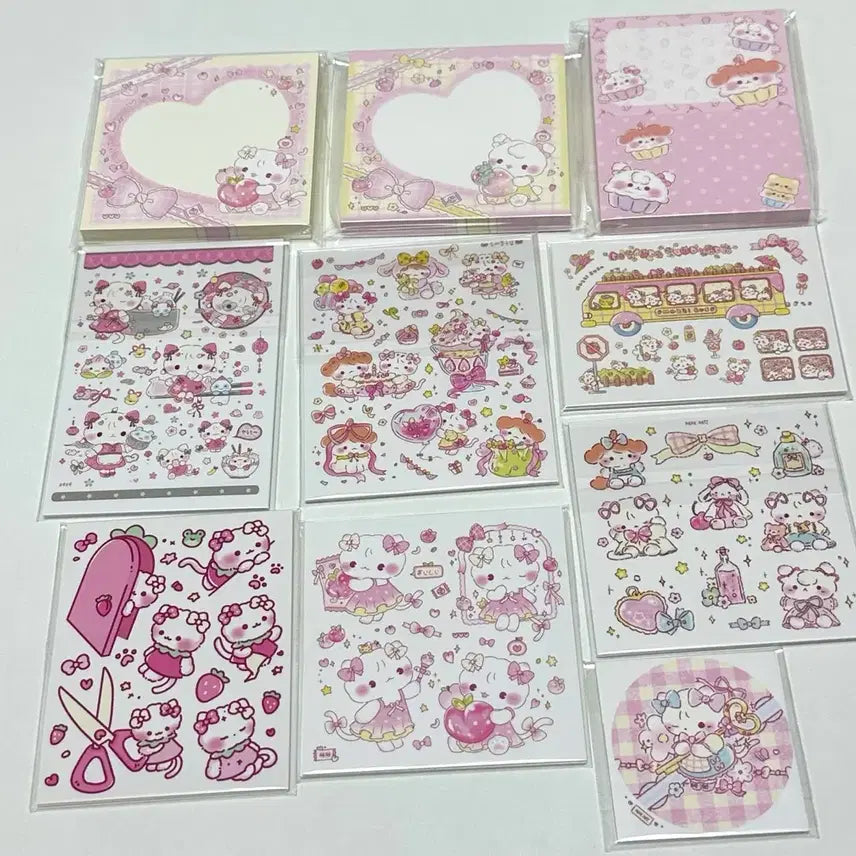 [BUNJANG] HINIM Memo Pad & Stickers Bundle Set / 히님 떡메모지, 인스 일괄 판매
