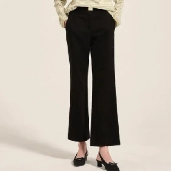 [BUNJANG] SJSJ Belted Black Cotton Pants / 한섬 SjSj 벨티드 블랙 코튼 팬츠 64