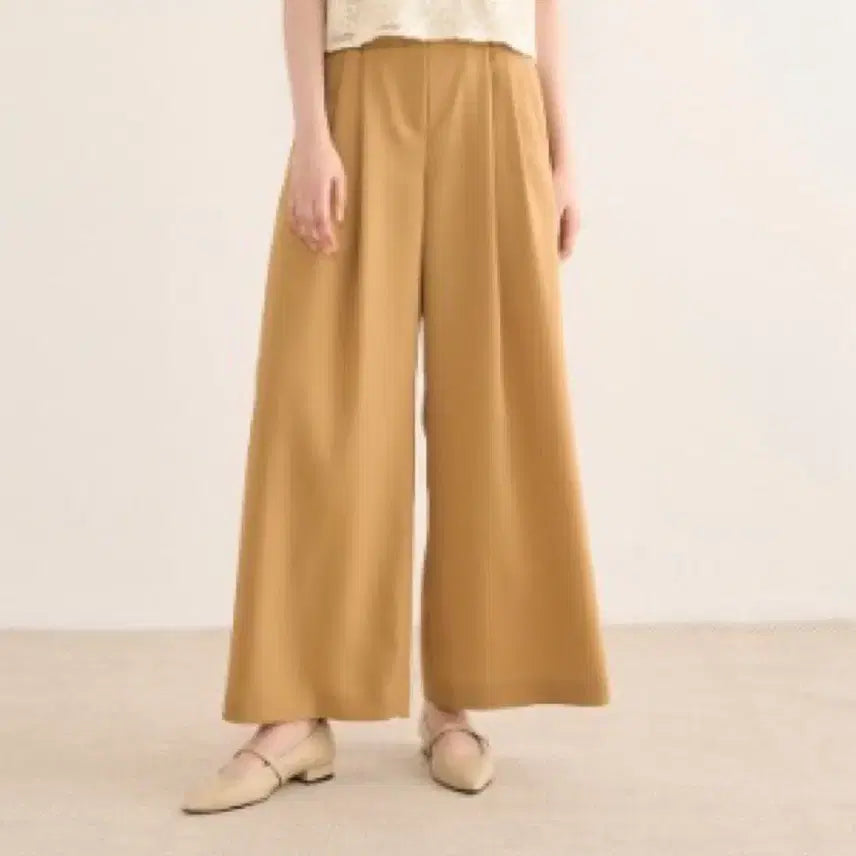 [BUNJANG] Ozceceen Pearl Charm Wide Slacks Brick Color / 한섬 오즈세컨 펄 참 와이드 슬랙스 브릭컬러