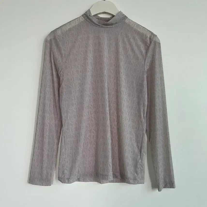 [BUNJANG] Dennis Logo Pattern Mock Neck Long Sleeve T-Shirt / DENNIS 골프 모크넥 로고 패턴 긴팔 티셔츠