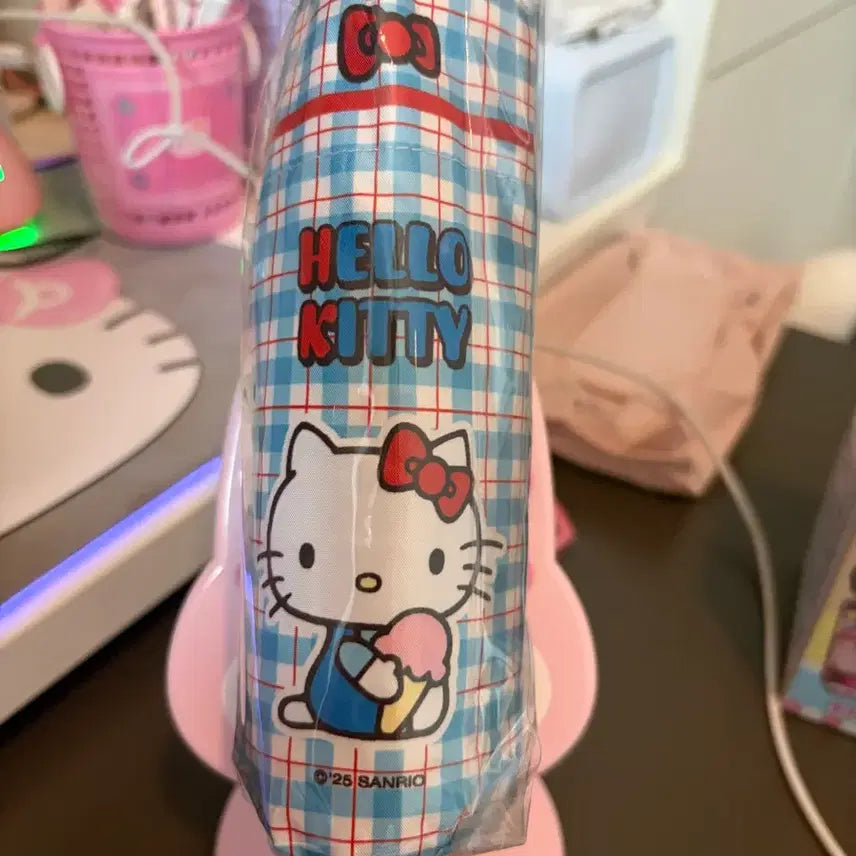 [BUNJANG] Hello Kitty Check Umbrella / 헬로키티 체크 양우산