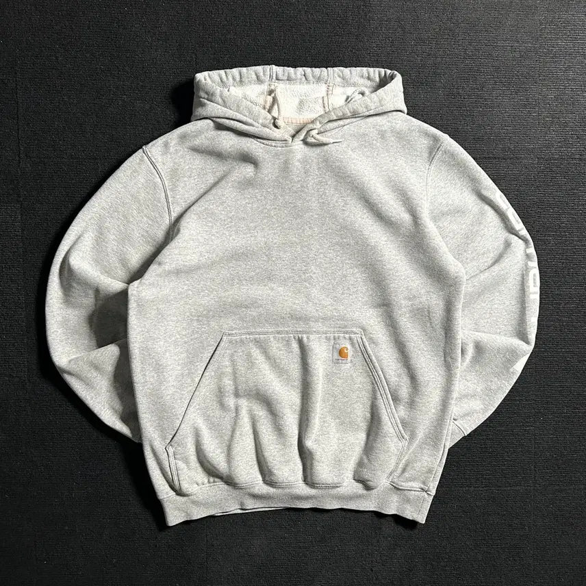 [BUNJANG] Carhartt Grey Lettering Hoodie / 칼하트 그레이 레터링 후드티