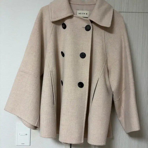 [BUNJANG] Mine Cashmere Blend A-Line Coat Beige / 한섬 마인 캐시미어 블렌드 A라인 코트 82
