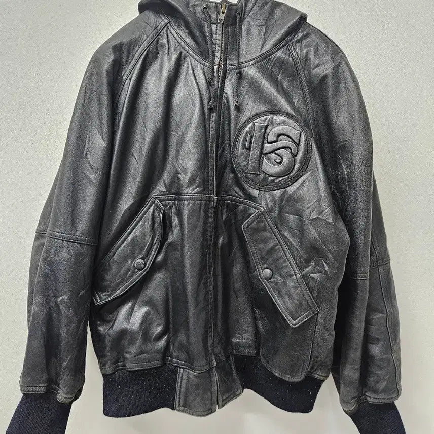 [BUNJANG] Issey Miyake 80s Leather Hooded Blouson Bomber Jacket / 이세이 미야케 I.s 80's 블루종 가죽 봄버