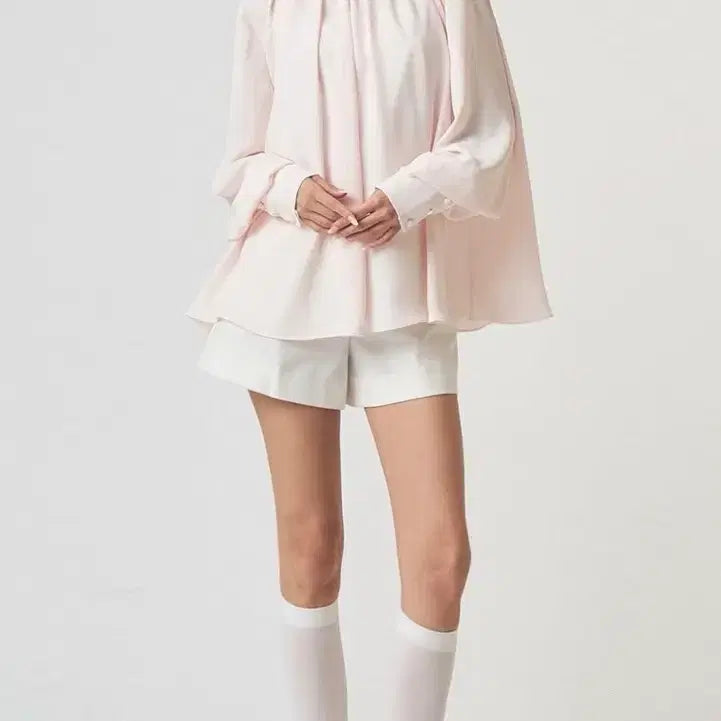 [BUNJANG] Perjain Seine Chiffon Sleeve Blouse Light Pink / 퍼제인 Seine Chiffon Sleeve Blouse 라이트핑크
