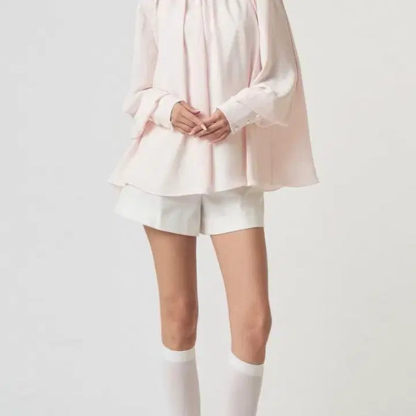 [BUNJANG] Perjain Seine Chiffon Sleeve Blouse Light Pink / 퍼제인 Seine Chiffon Sleeve Blouse 라이트핑크