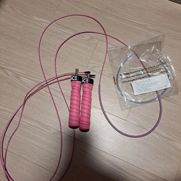 [BUNJANG] Jump Rope (Pink) with Protective Sleeve / 와이어 줄넘기 핑크