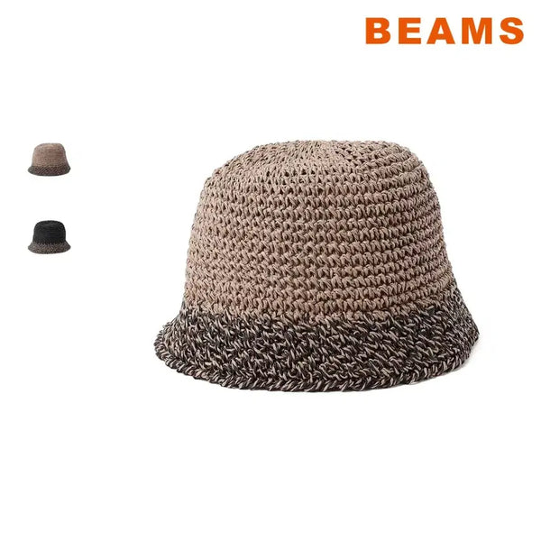[BUNJANG] BEAMS HEART Coma Weave Two-Tone Bucket Hat / 빔즈 하트 코마편 투톤 버킷 모자