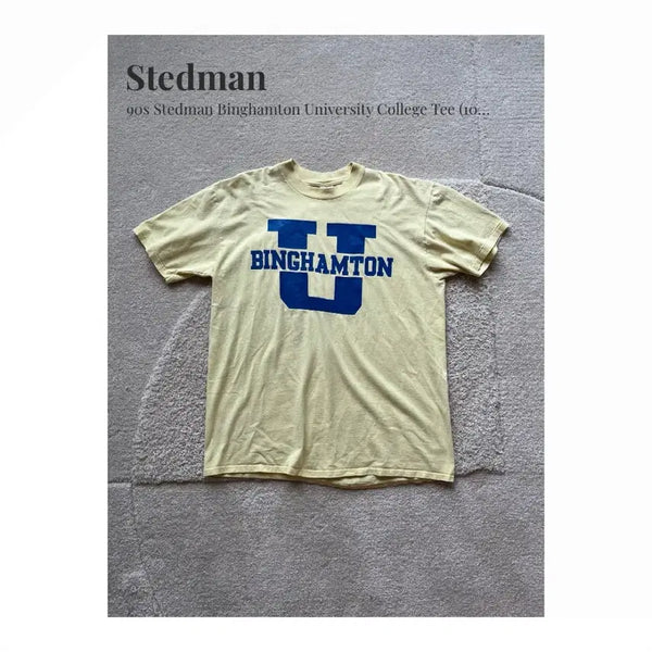 [BUNJANG] 90s Stedman Binghamton University College T-Shirt (XL) / 90s Made In USA Stedman 빙엄튼 칼리지 티셔츠 (105