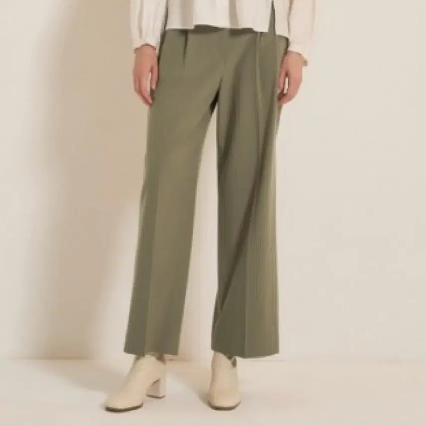 [BUNJANG] SJSJ Belted Khaki Slacks / 한섬 Sjsj 카키 벨티드 슬랙스 64