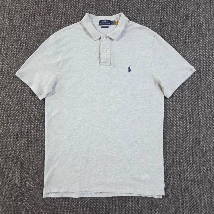 [BUNJANG] Polo Ralph Lauren Men's Grey Short Sleeve Polo Shirt (Size L) / 신형 QR 폴로 랄프로렌 그레이 반팔 카라티