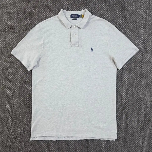 [BUNJANG] Polo Ralph Lauren Men's Grey Short Sleeve Polo Shirt (Size L) / 신형 QR 폴로 랄프로렌 그레이 반팔 카라티