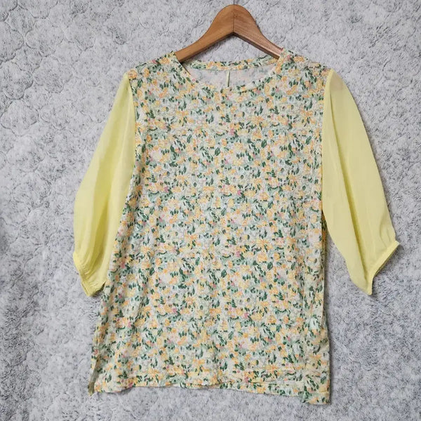 [BUNJANG] Christina & Coco Flower Blouse / 73C [100] 크리스티나앤 코코 플라워 블라우스