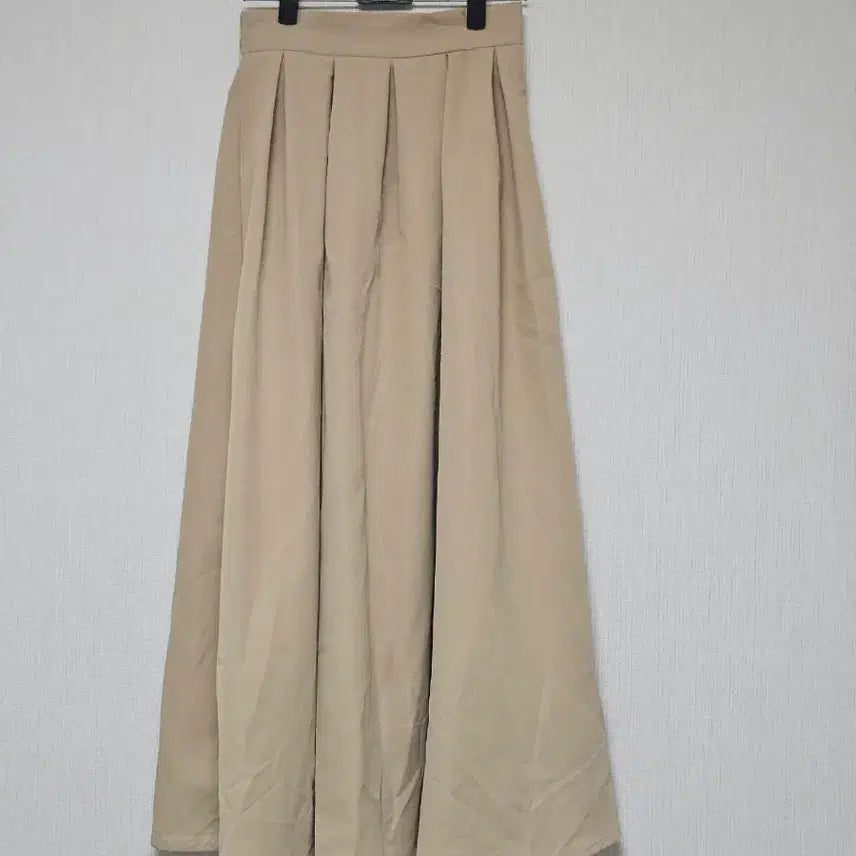 [BUNJANG] Beige Pleated Long Skirt / 베이지 플리츠 롱 스커트