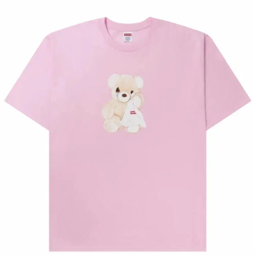 [BUNJANG] Supreme Teddy Bear Short Sleeve T-Shirt Pink L / 슈프림 베어 티셔츠 라이트 반팔 핑크 L 사이즈 25SS