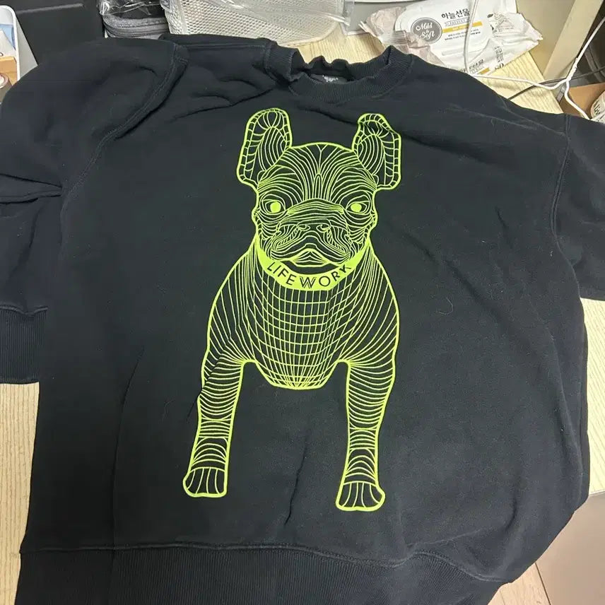 [BUNJANG] LifeWork Dog Sweatshirt Black / 라이프워크 강아지 맨투맨 블랙