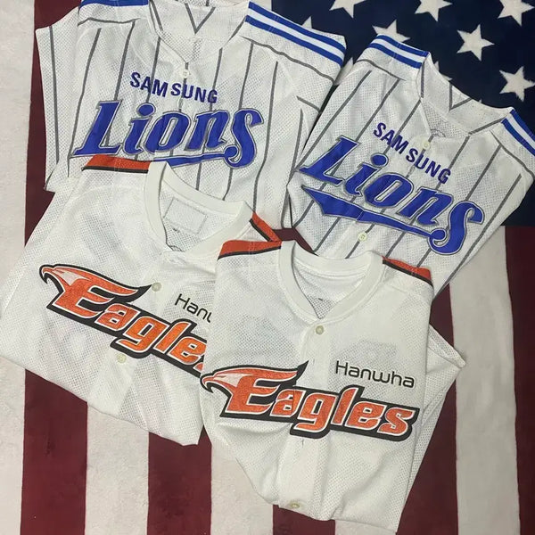 [BUNJANG] Samsung Lions / Hanwha Eagles Baseball Uniforms (Set of 4) / 삼성 라이온즈 유니폼 / 한화 이글스 유니폼