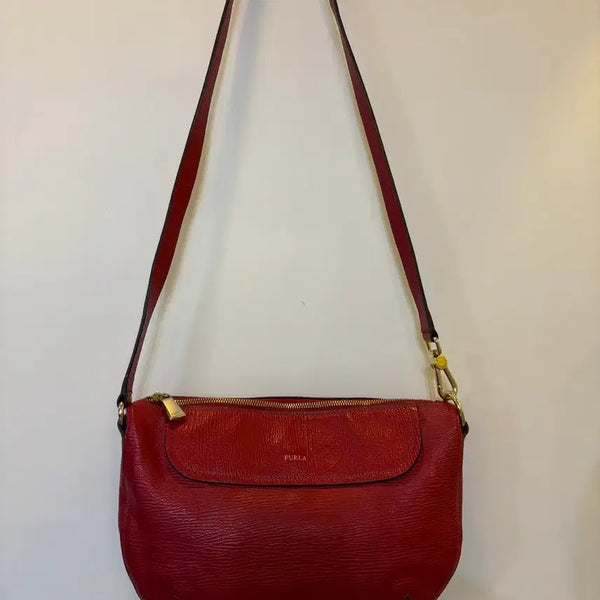 [BUNJANG] Furla Red Leather Shoulder Bag / FURLA 레드 가죽 숄더백