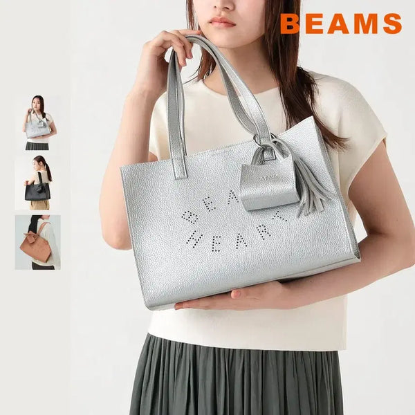 [BUNJANG] BEAMS HEART Heart Punching Logo Charm Tote Bag A4 / 빔즈 하트 펀칭 로고 참 토트백 A4 수납