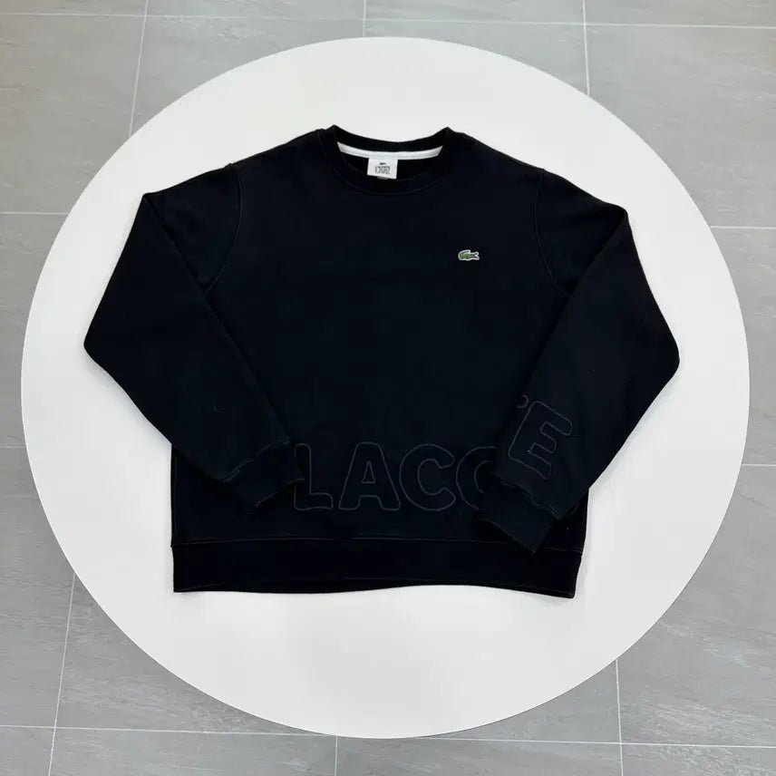 [BUNJANG] Lacoste New Logo Sweatshirt Black L / 라코스테 신형 로고 맨투맨 블랙 L 100