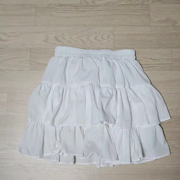 [BUNJANG] White Frill Mini Skirt / 화이트 프릴 스커트
