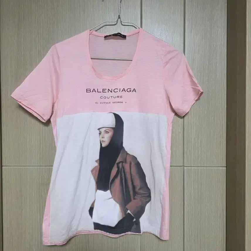 [BUNJANG] Balenciaga Couture T-Shirt Pink / 발렌시아가 꾸뛰르 반팔티 핑크