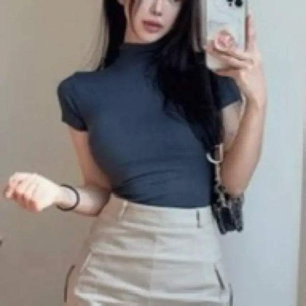 [BUNJANG] Hipnatic Color Block Polar T-shirt (Bundle Set) / 3컬러일괄) 히프나틱 반폴라 티셔츠 차콜,아이,베이지