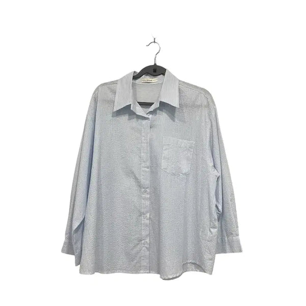 [BUNJANG] Bitter Cells Stripe Oversized Fit Shirt / 비터셀즈 스트라이프 오버핏 셔츠