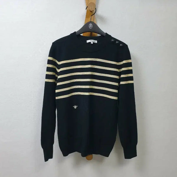 [BUNJANG] Dior Bee Embroidery Stripe Knit (Size S) / [s/55~66] 디올 꿀벌 자수 스트라이프 니트