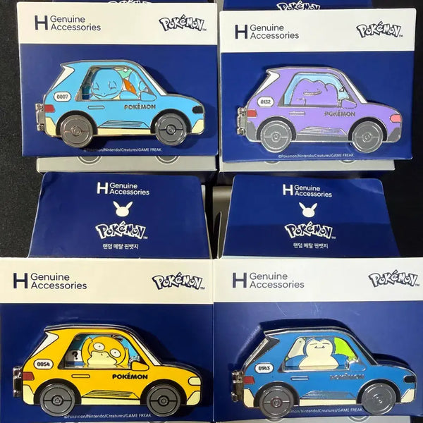 [BUNJANG] Pokémon x Hyundai Motors Metal Pin Badge Set / [포켓몬 X 현대자동차] 랜덤 메탈 핀뱃지 꼬부기,메타몽,고라파덕,잠만보