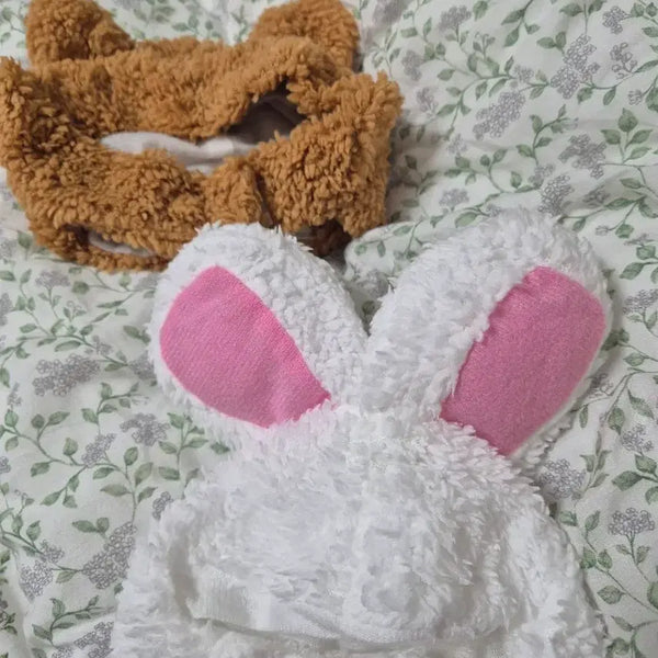 [BUNJANG] 20cm Doll Clothes Set - Bear & Rabbit Hat / 20cm 솜인형 옷 곰, 토끼 모자