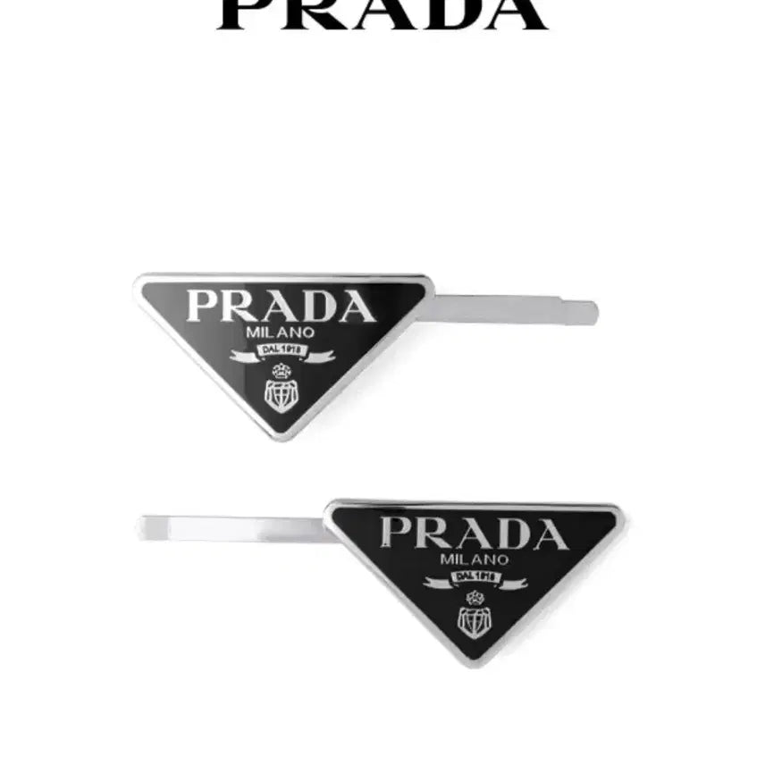 [BUNJANG] PRADA Triangle Logo Metal Hairpin / PRADA 트라이앵글 로고 메탈 헤어핀