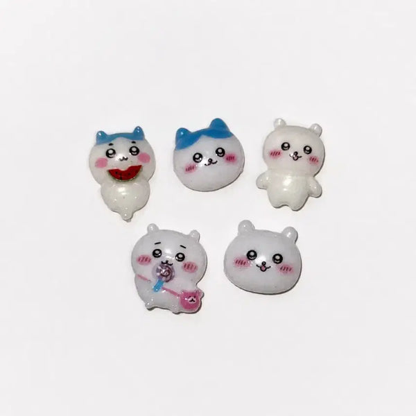 [BUNJANG] Chiikawa Monjakuwi Nail Charms Set / 치이카와 먼작귀 네일 파츠 재료 캐릭터