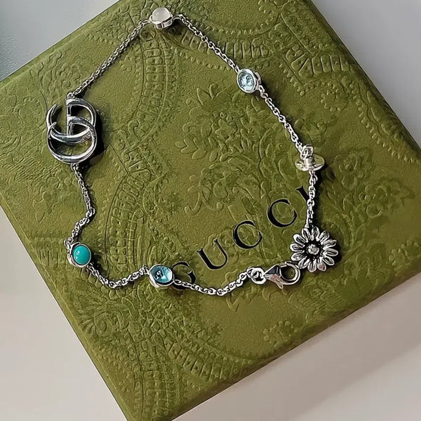 [BUNJANG] Gucci GG Marmont Bracelet Sterling Silver Couple Bracelet / 빈티지 워시 처리 광택 소재 구찌 GG마르몽 팔찌 커플용 실버 팔찌
