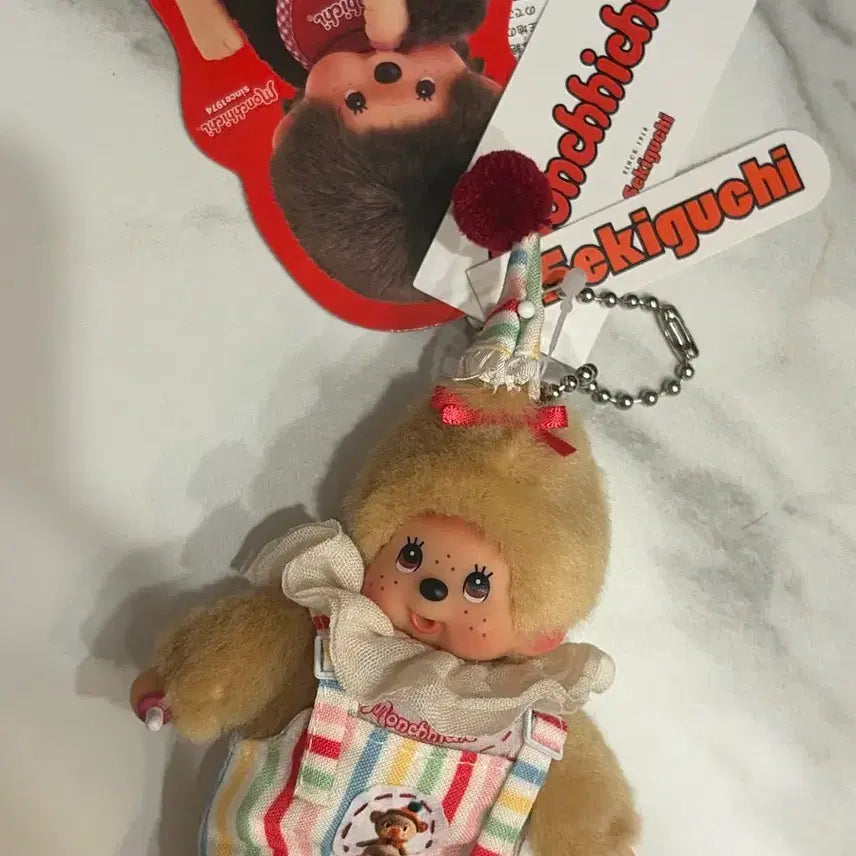 [BUNJANG] Mini Monchhichi Pierrot Custom Clown Outfit Keychain New / 미니 몬치치 키링 새상품