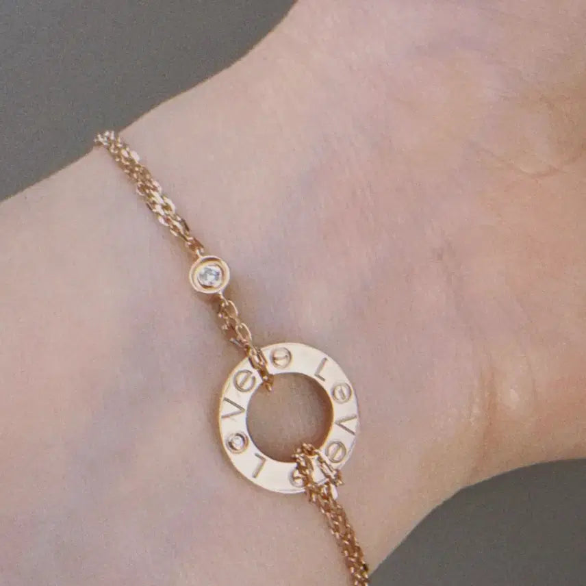 [BUNJANG] Cartier Love Screw Diamond Bracelet Gold-Tone Unisex Couple / 고급스러운 골드 톤 까르띠에 LOVE 나사 다이아 팔찌 남녀 커플용