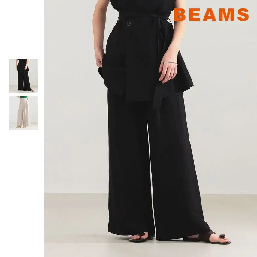 [BUNJANG] BEAMS Demi-Luxe Linen Double-Tuck Pants / 빔즈 데미룩스 AK+1 린넨 더블턱 팬츠