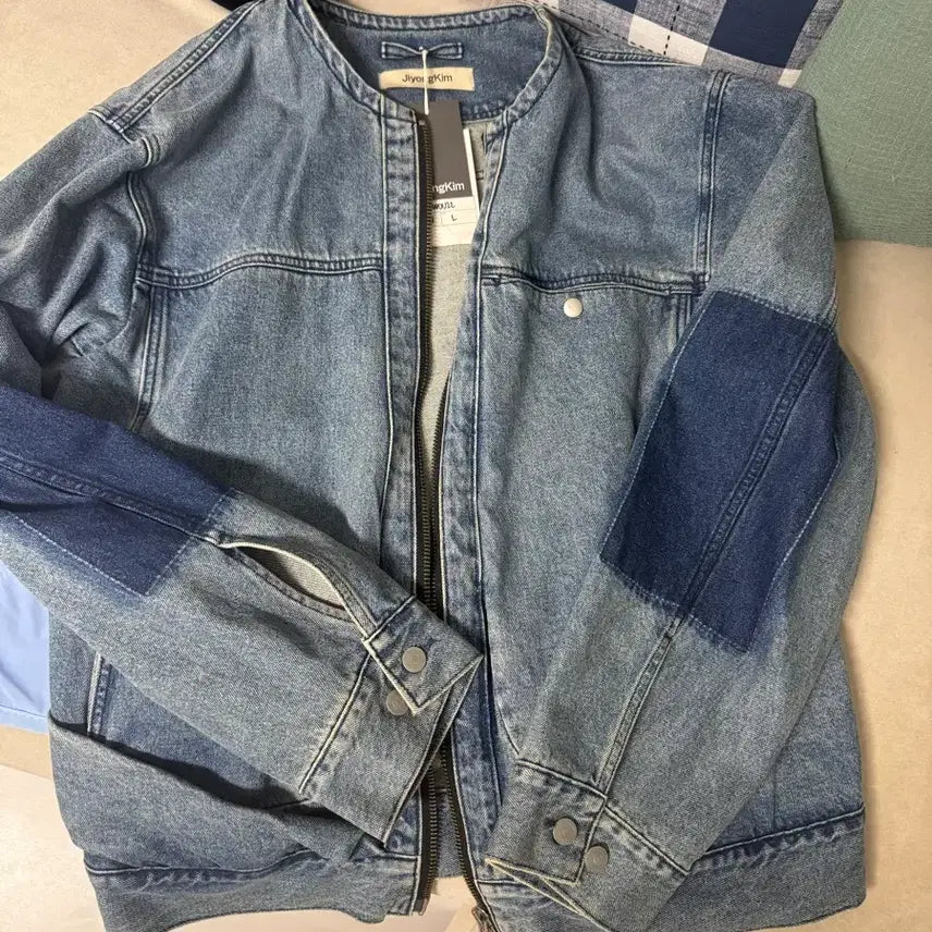 [BUNJANG] JiyongKim Patchwork Denim Jacket / 지용킴 데님 청자켓