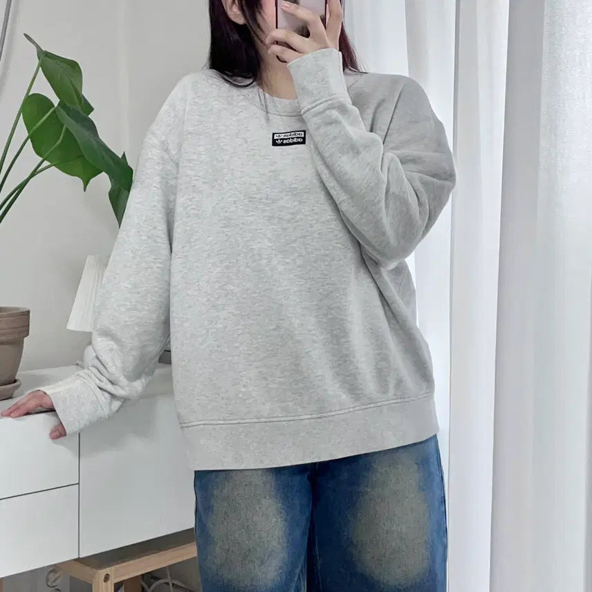 [BUNJANG] Adidas Gray Box Logo Sweatshirt XL / 아디다스 그레이 박스로고 맨투맨 [ XL ]