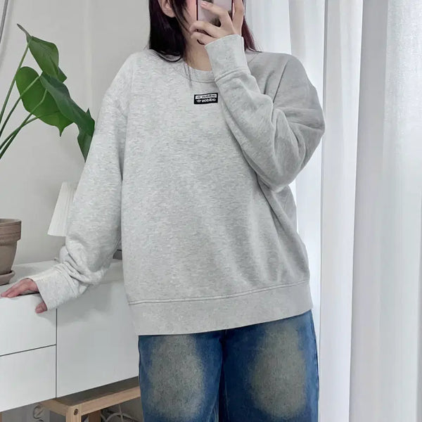 [BUNJANG] Adidas Gray Box Logo Sweatshirt XL / 아디다스 그레이 박스로고 맨투맨 [ XL ]
