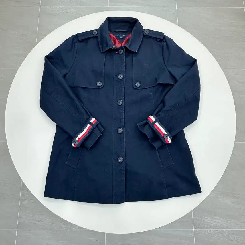 [BUNJANG] Tommy Hilfiger Navy Trench Peacoat L (100) Vintage Half Coat / 타미힐피거 네이비 트렌치 피코트 L 100 빈티지 하프코트