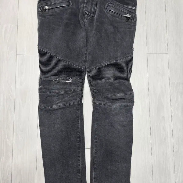 [BUNJANG] Balmain Biker Jeans Black / 정품 발망 청바지  바이커진 블랙 30