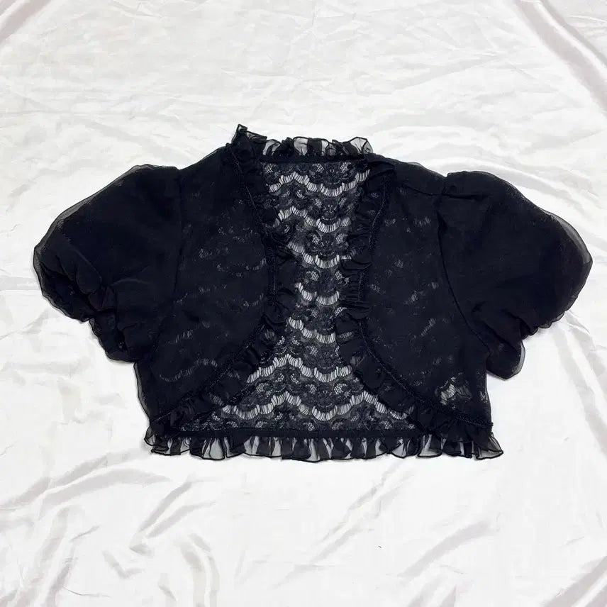 [BUNJANG] Vintage Gothic See-through Lace Bolero / 빈티지 공겜여주 고스 펑크 시스루 레이스 볼레로