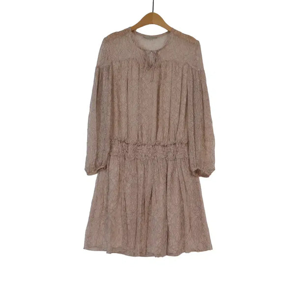 [BUNJANG] JILLSTUART 100% Silk Chiffon Dress Pink M / JILLSTUART 질스튜어트 M 실크100 쉬폰 원피스 핑크