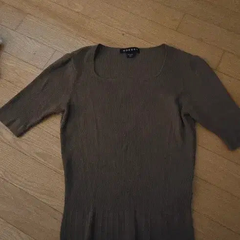 [BUNJANG] Morgan Square Neck Ribbed Short Sleeve Knit / 모르간스퀘어넥 골지 반팔 니트