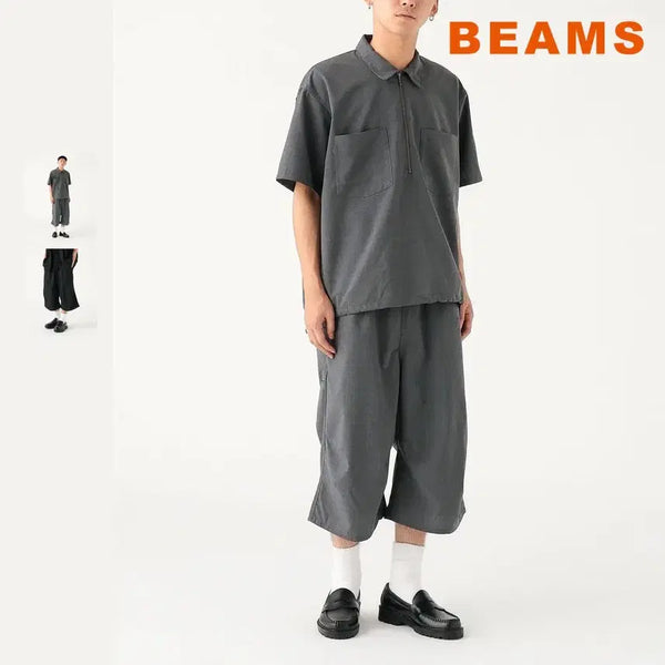 [BUNJANG] BEAMS Wide Short Slack Pants / 빔즈 와이드 숏 슬랙스 팬츠