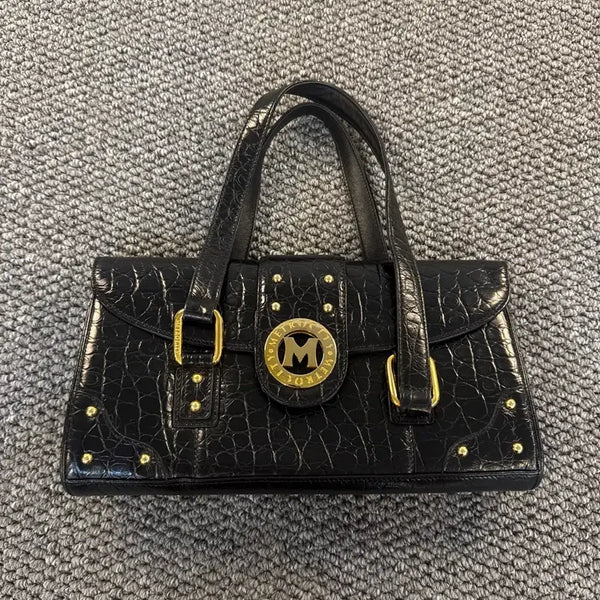 [BUNJANG] METROCITY Crocodile Embossed Tote Bag Black / METROCITY 악어무늬 토트백 검정