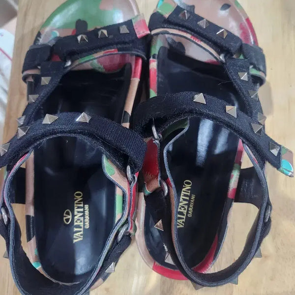 [BUNJANG] Valentino Camo Rockstud Sandals / 발렌티노 카모 락스터드 샌들 250 255 260